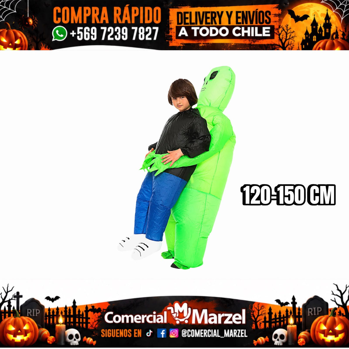 Alíen 120-150cm Niño Inflable Halloween