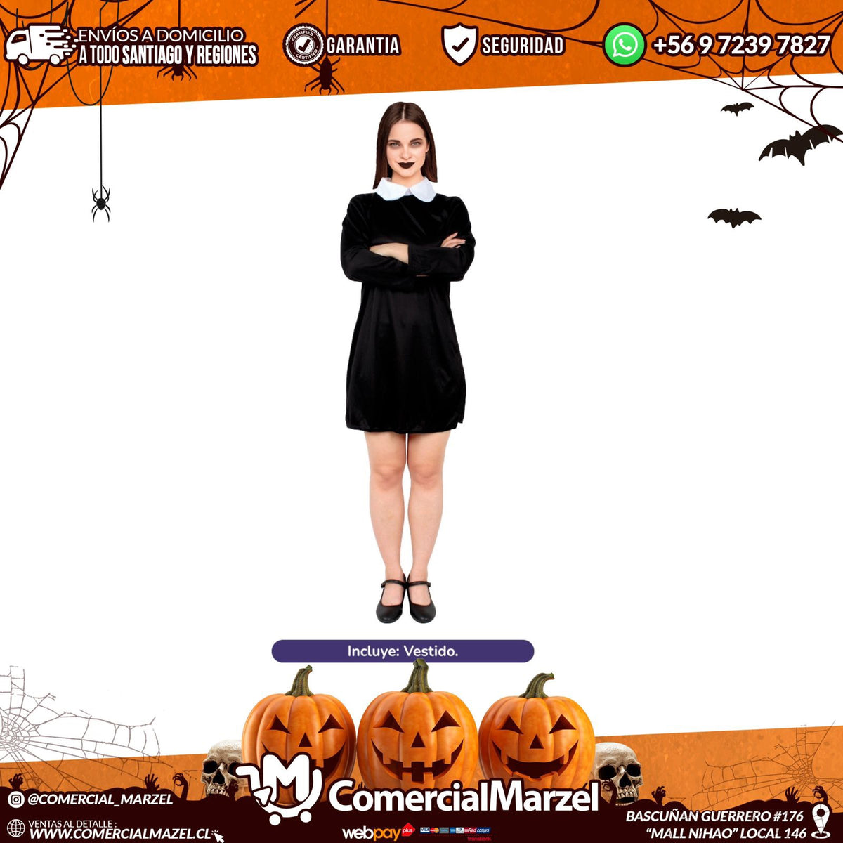Disfraz Colegiala Gótica Clásica Adulto Halloween