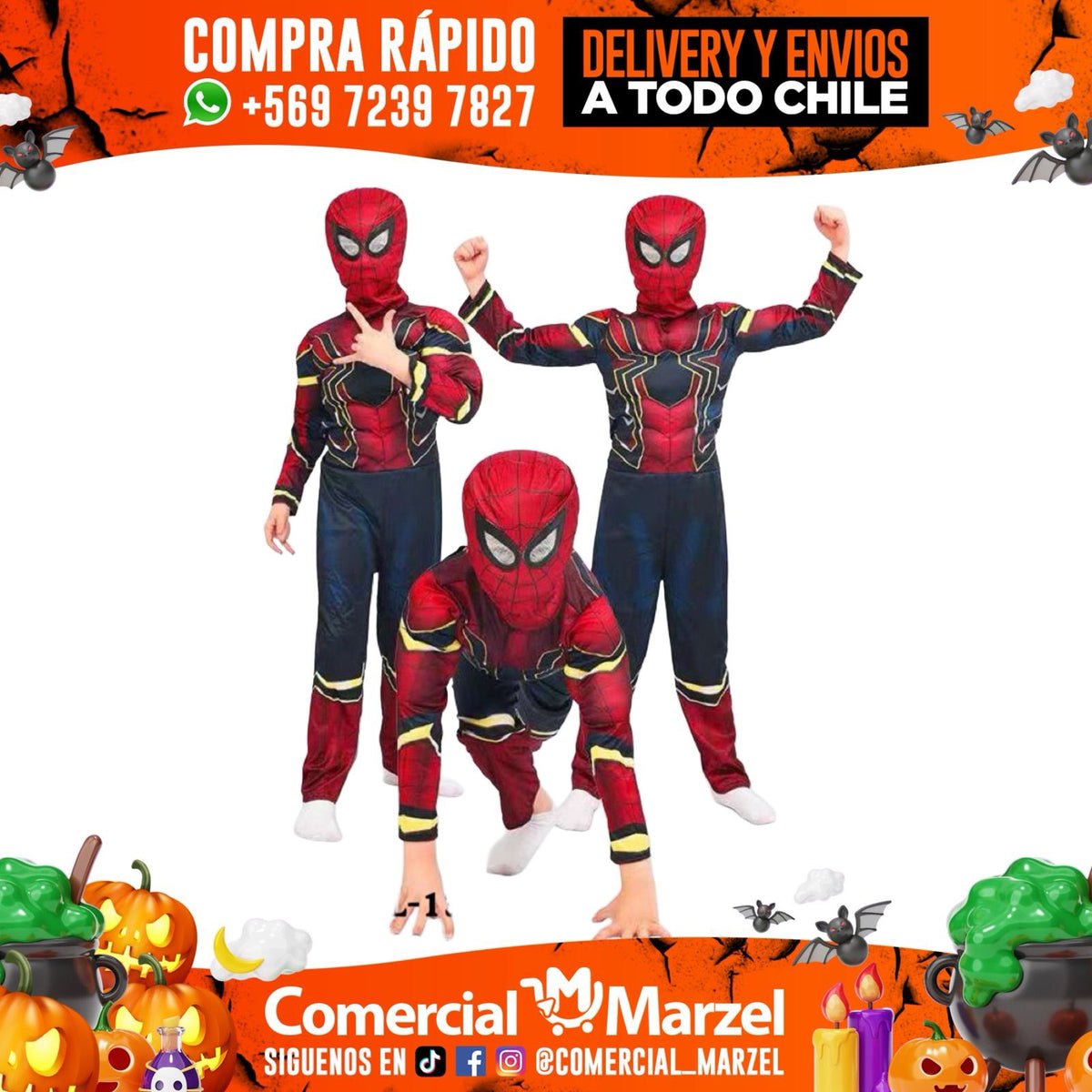 Hombre Araña Músculos Niños Disfraz Halloween