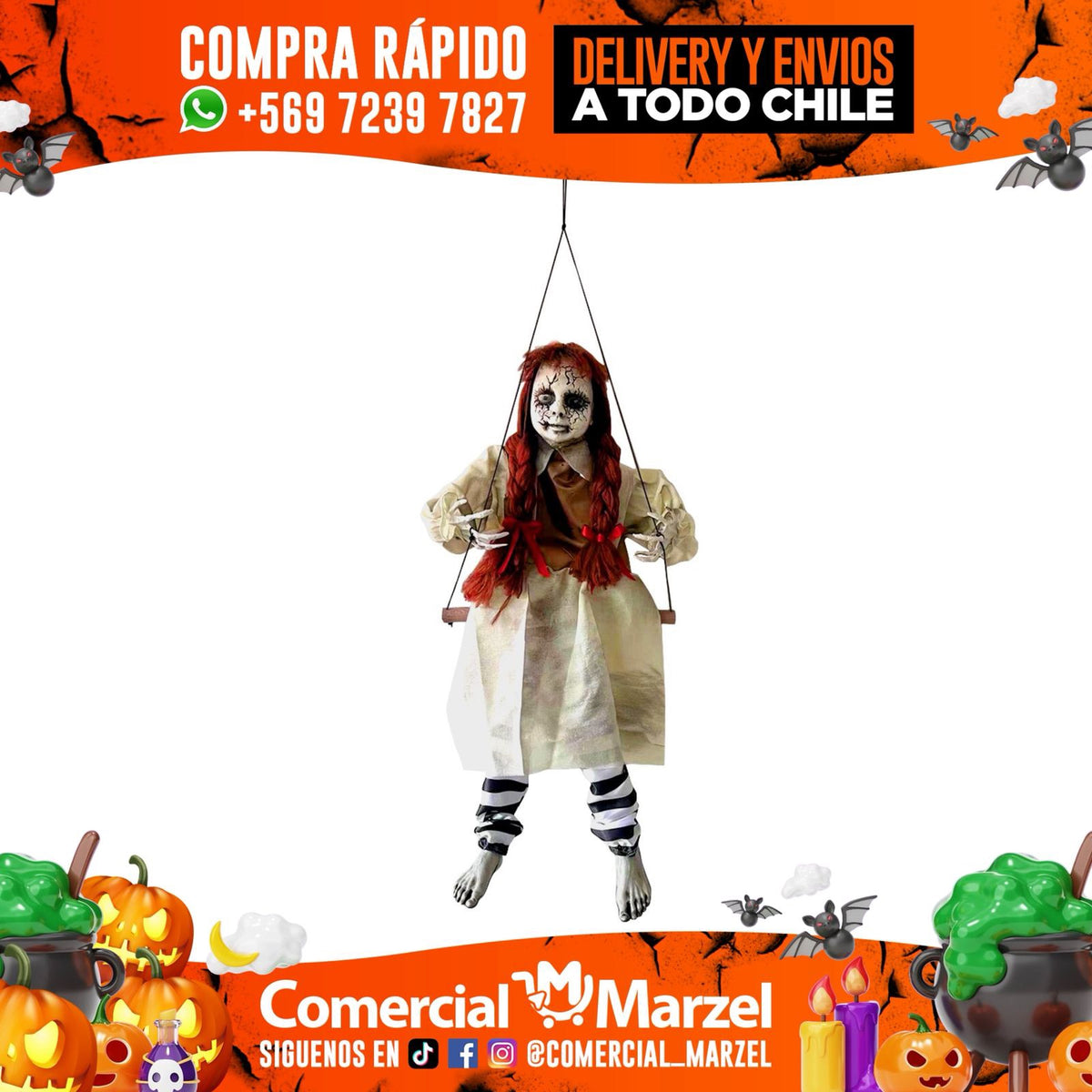 Muñeca 80cm Columpio Animatronics Halloween