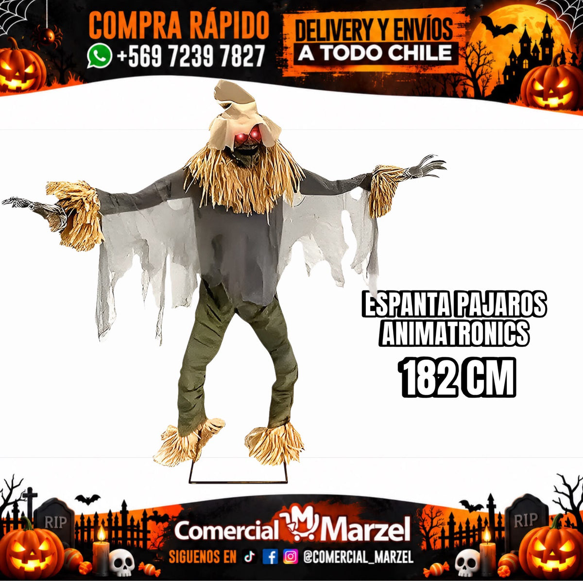 Espanta Pájaros 182cm Animatronics Halloween