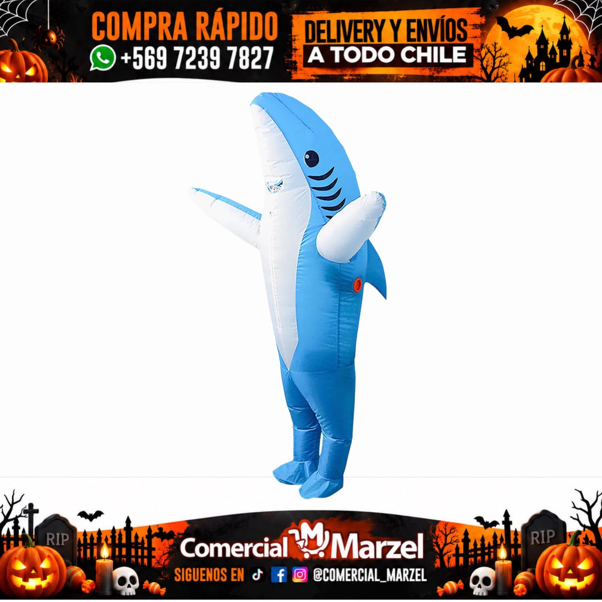 Tiburón Inflable Adulto Para Halloween
