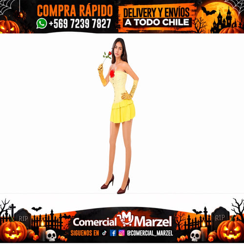 Disfraz De Bella Corset Amarillo Adulto Para Halloween