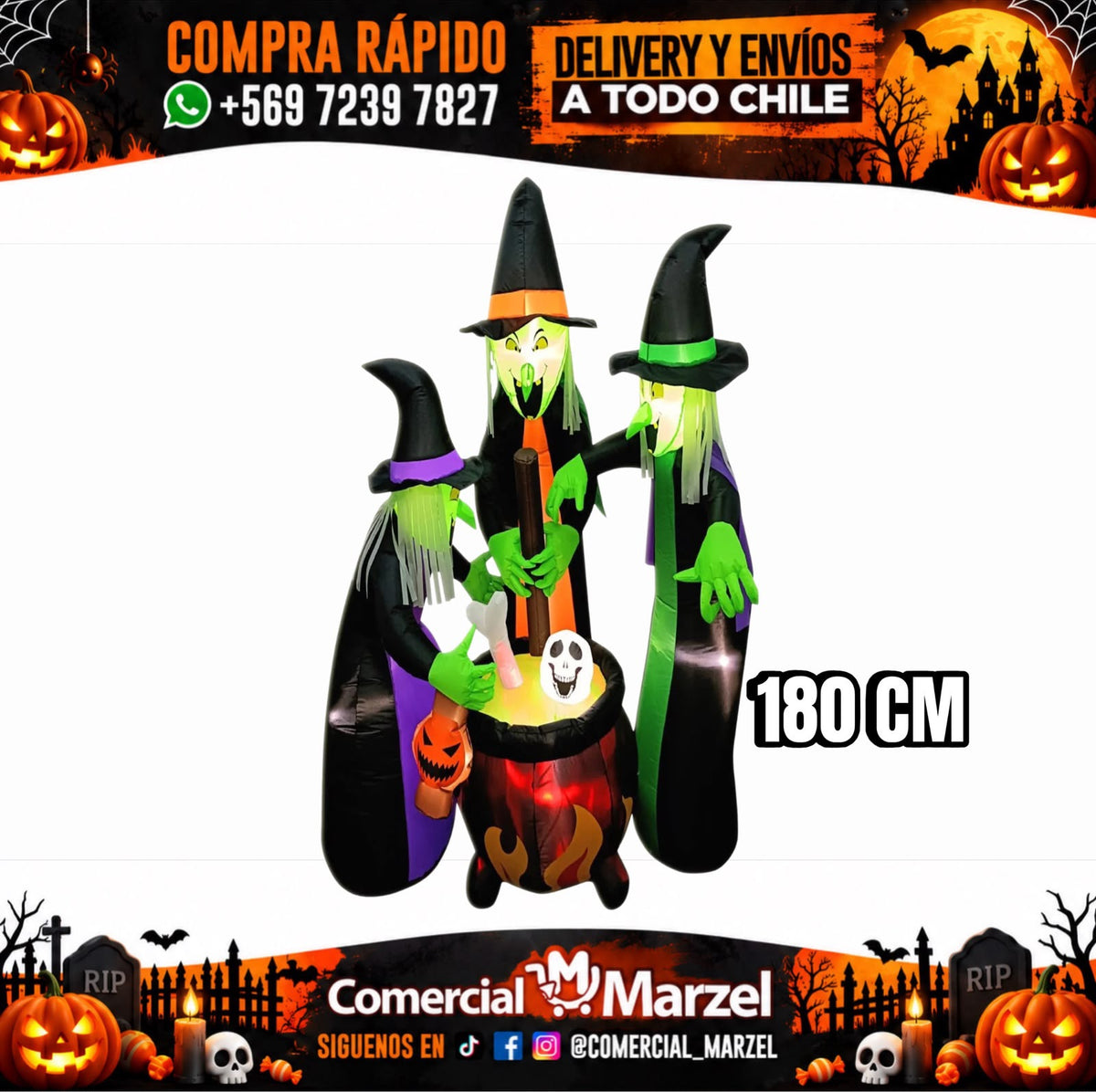 Brujas Inflables 180cm Halloween
