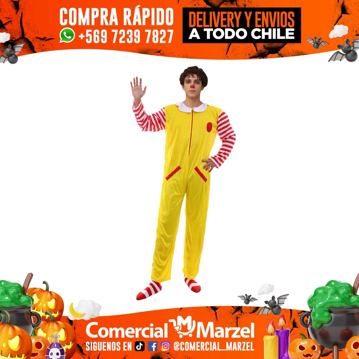 Disfraz Payaso Hamburguesa Adulto Halloween