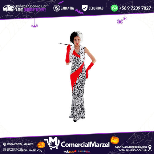 Disfraz Villana Blanco Y Negro Adulto Halloween