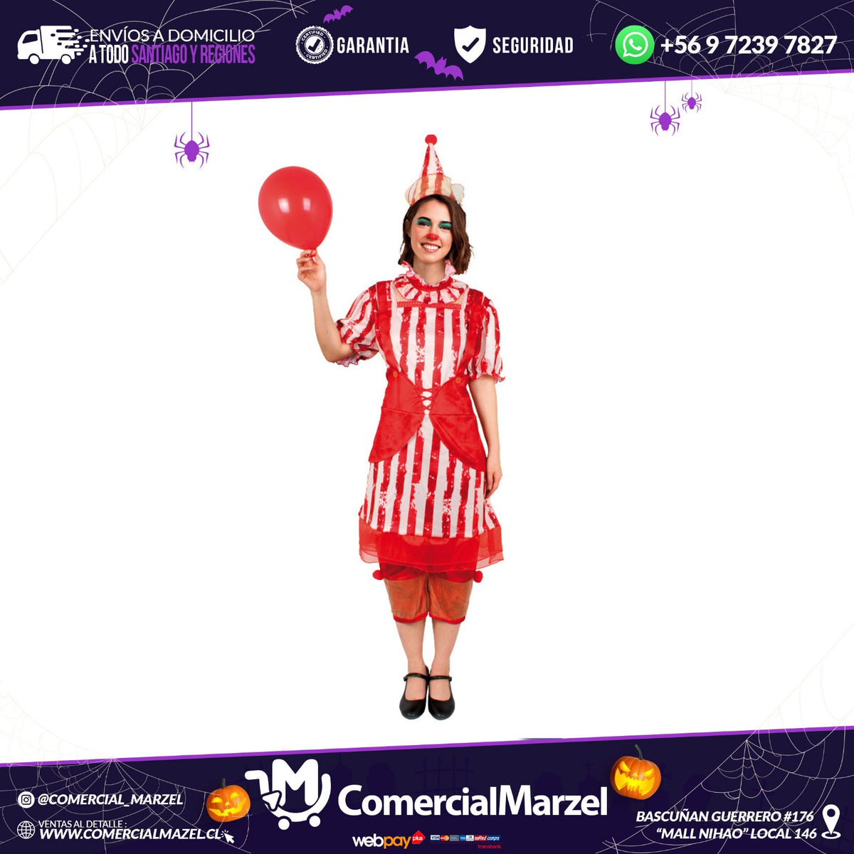 Disfraz Payasa Loca Adulto Halloween