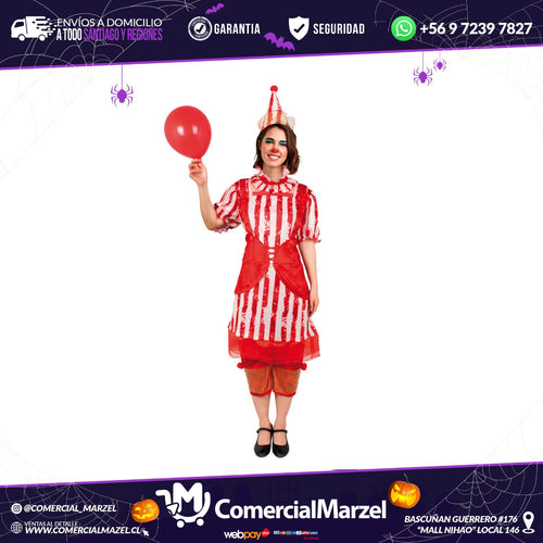 Disfraz Payasa Loca Adulto Halloween
