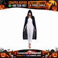 Capa Terciopelo Con Capucha Negra 140cm Halloween Negro Adulto