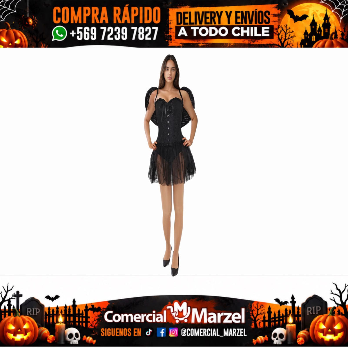 Disfraz Corset Negro Cisne Adulto Halloween