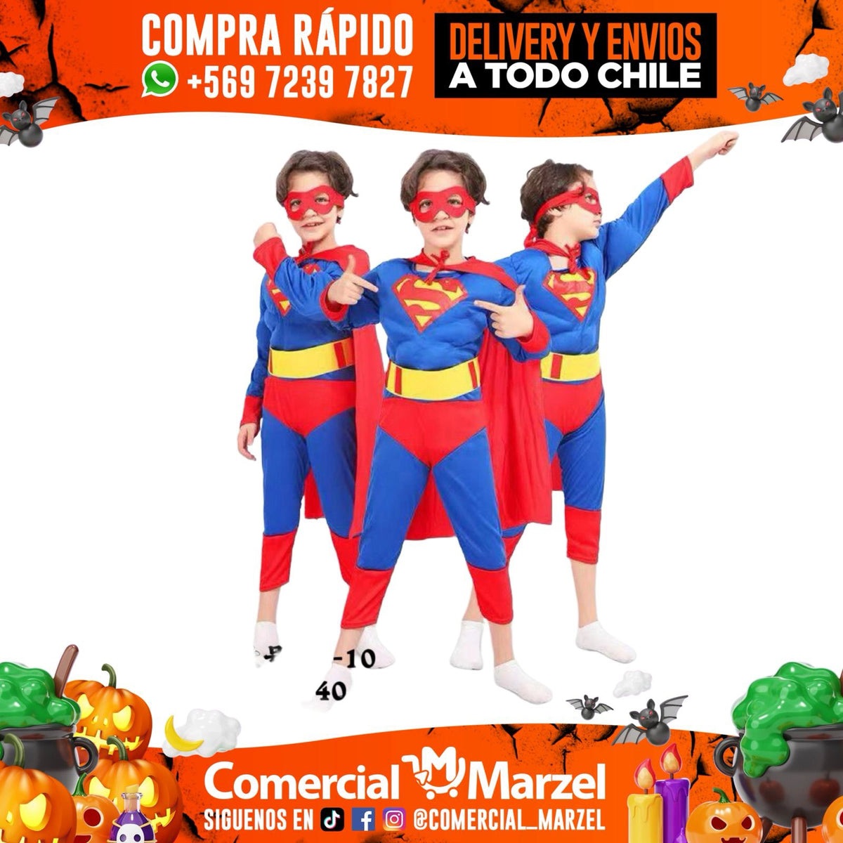 Súper Héroe Musculos Ninos Disfraz Halloween