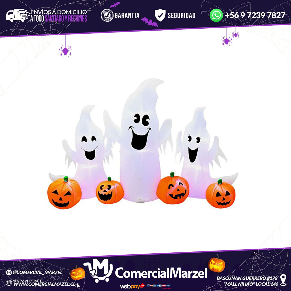 Fantasma Familia 180cm Inflable Halloween