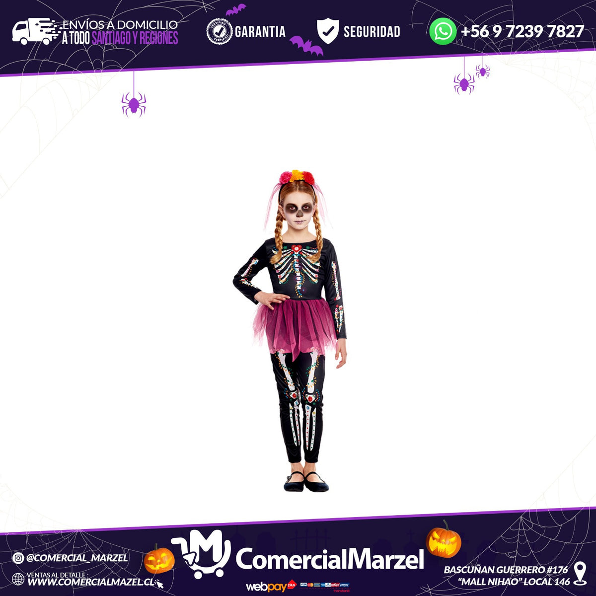Disfraz Catrina Niñas Halloween