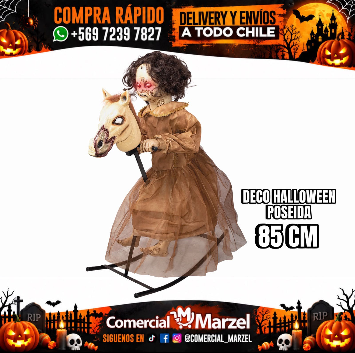 Muñeca Caballo Poseída Animatronics Halloween