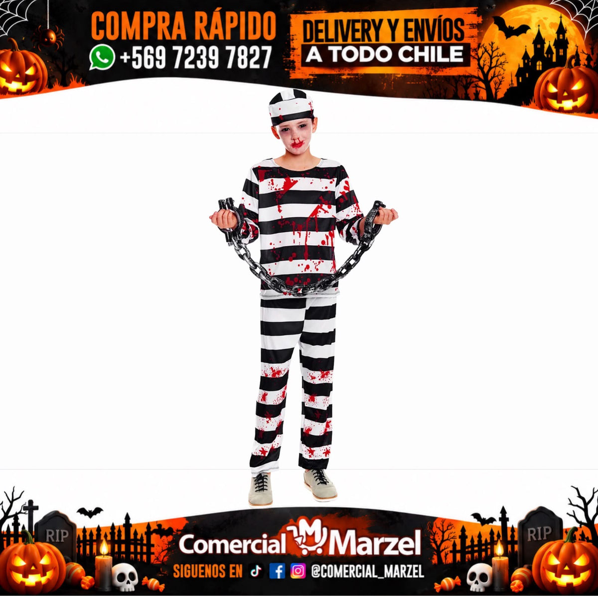 Disfraz De Preso Sangriento Para Halloween