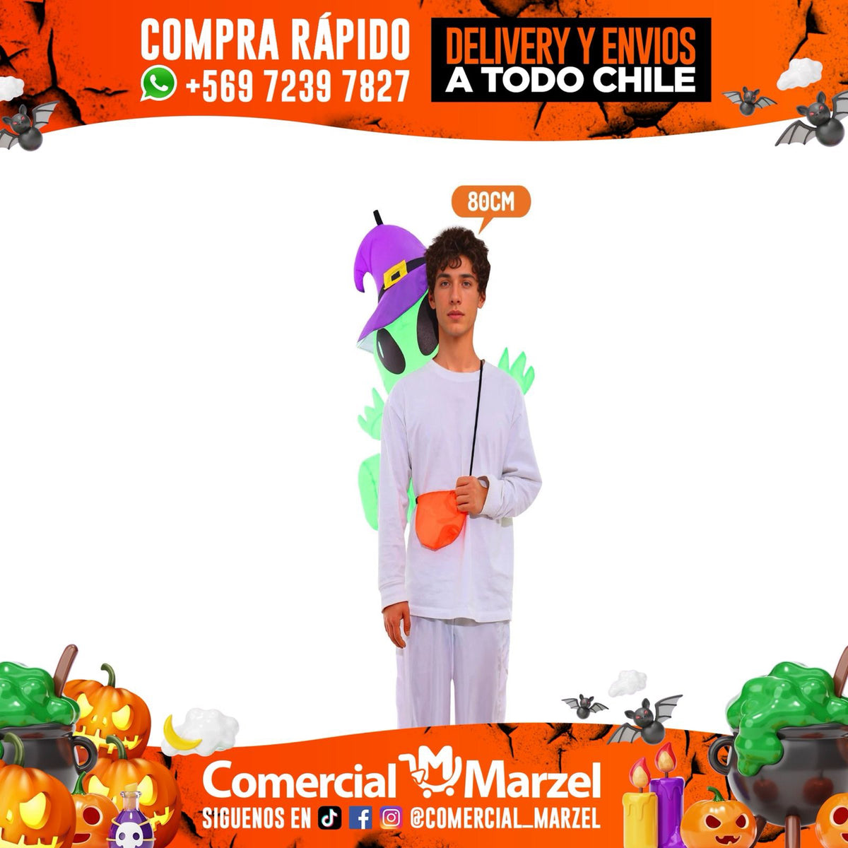 Alién Inflable Brujita Al Hombro Halloween