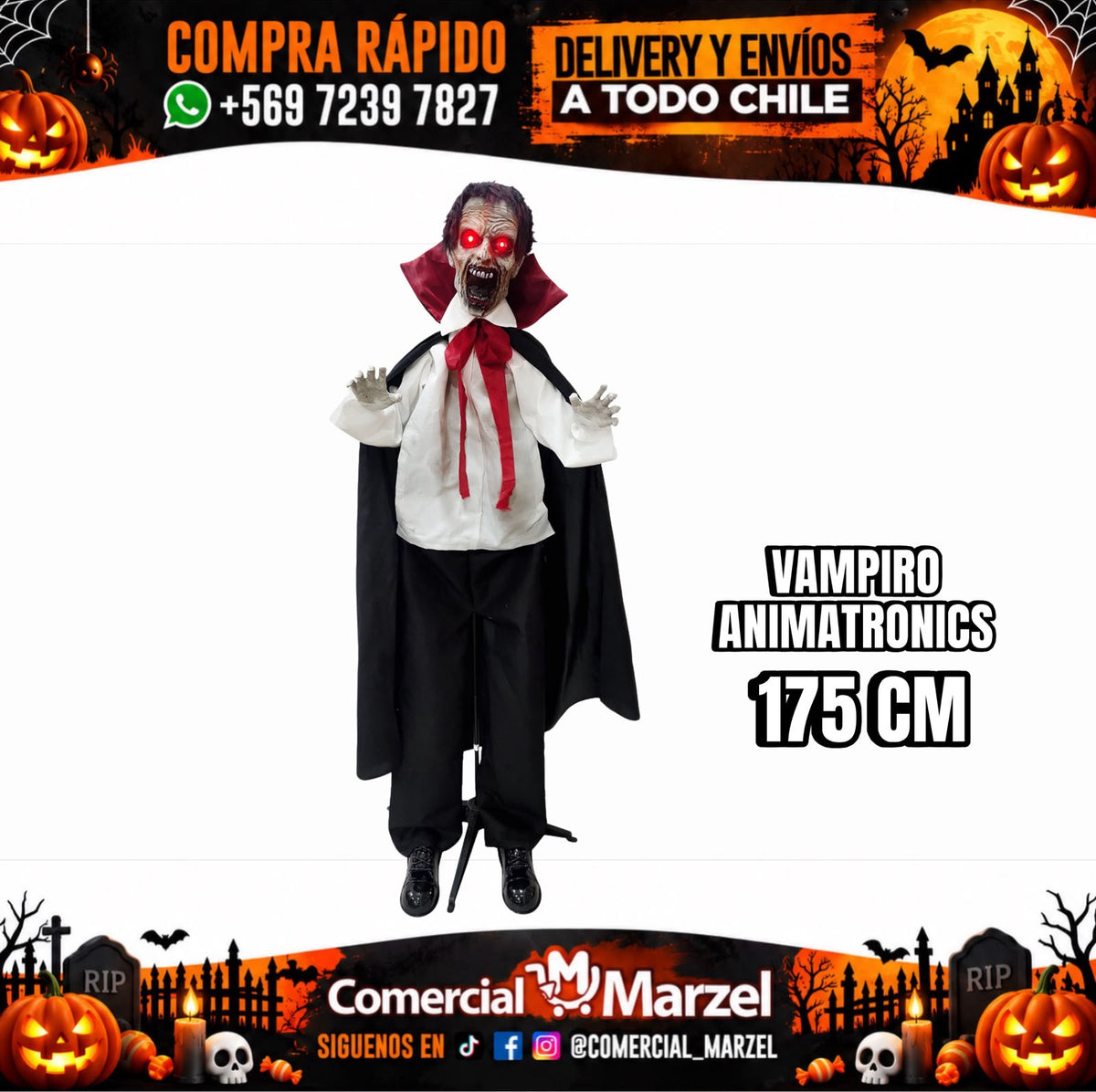 Vampiro 175cm Animatronics Halloween