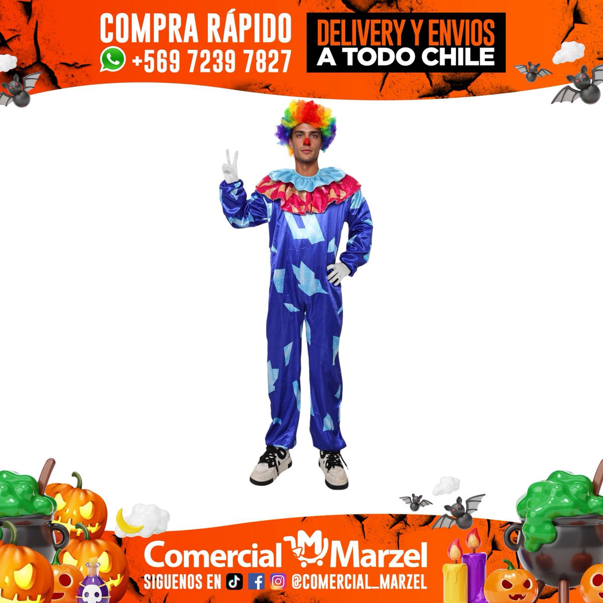 Disfraz Payaso Asesino Adulto Halloween