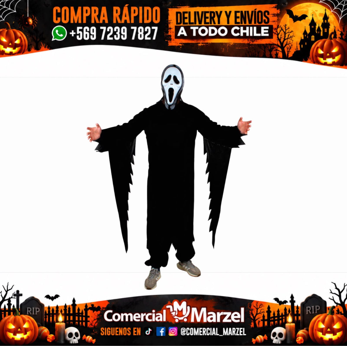 Disfraz Fantasma Asesino Adulto Halloween
