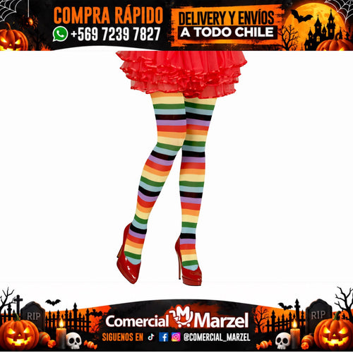 Panty Rayados Arcoíris Pack 12 Halloween