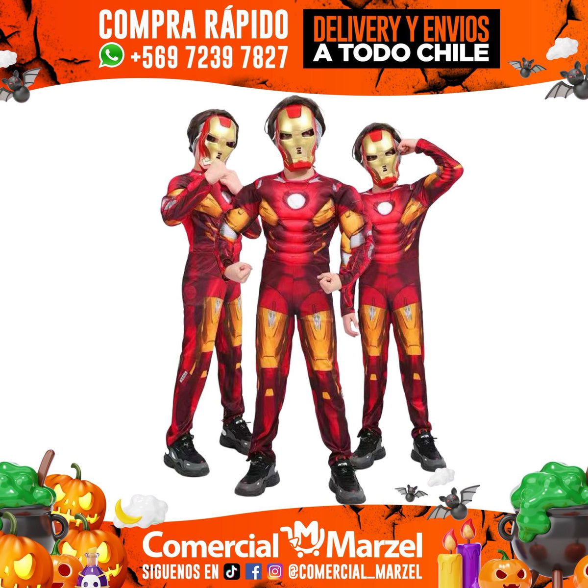 Héroe Armadura Músculo Niño Disfraz Halloween