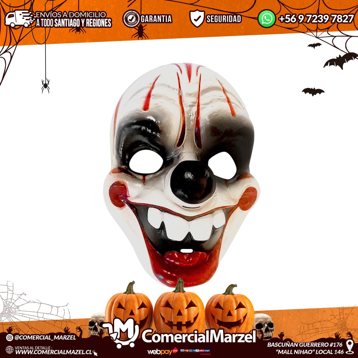 Máscara Payaso Acrílico Halloween
