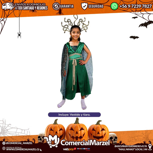 Disfraz Medusa Niña Halloween