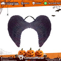Alas 60x45cm Plumas Negra Halloween