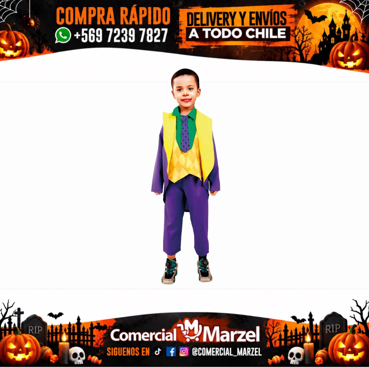 Disfraz Payaso Villano Niño Halloween