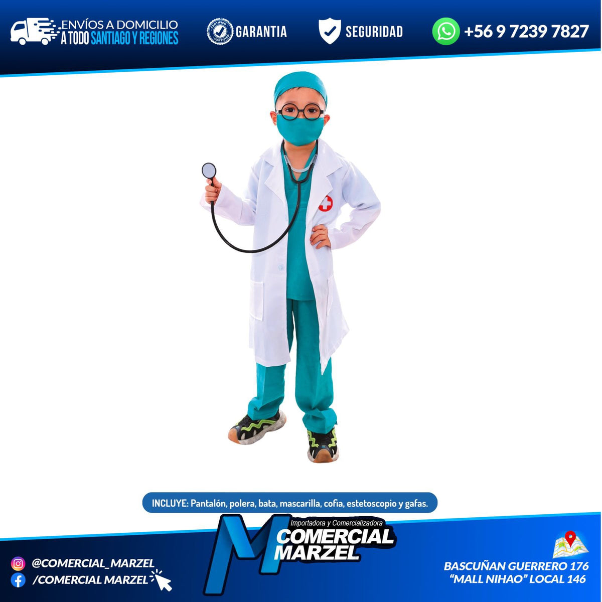 Disfraz Doctor Niñas Talla 7-9 Halloween