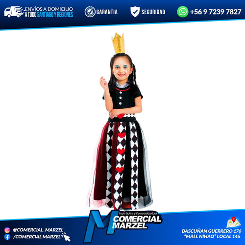 Disfraz 7-9 Reina Corazones Niñas Talla Halloween