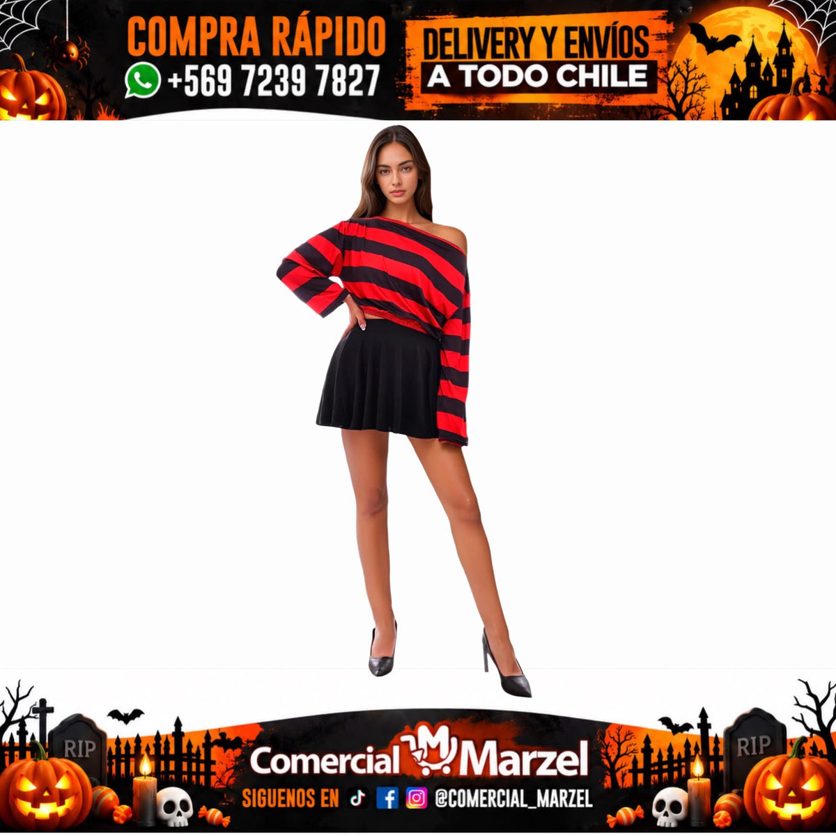 Disfraz Asesino De Pesadillas Sexy Adulto Halloween