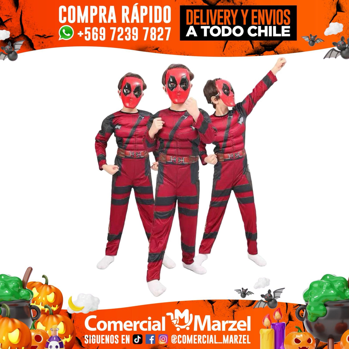 Mercenario Rojo Músculos Niños Disfraz Halloween