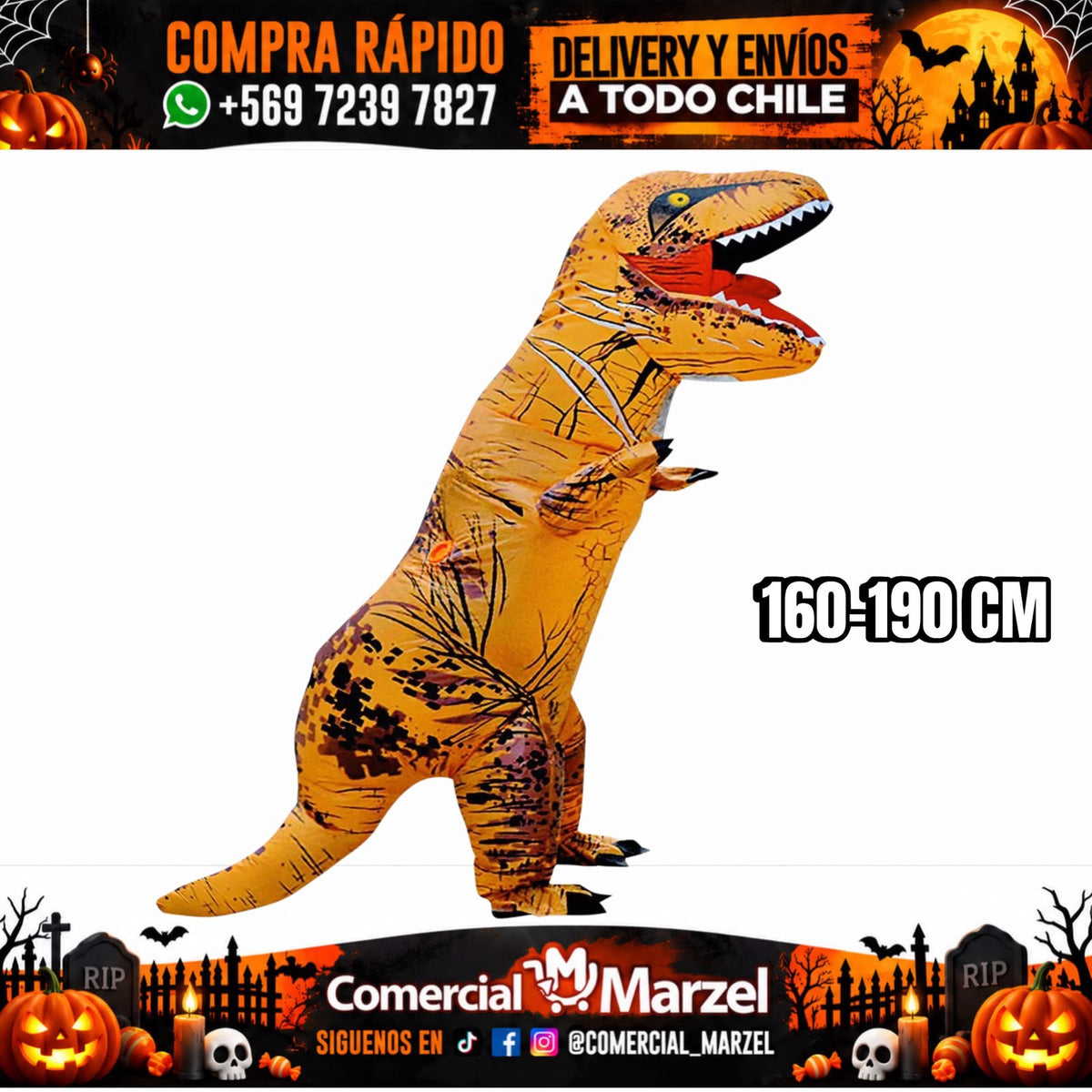 Dino 190cm Inflable Adulto Halloween