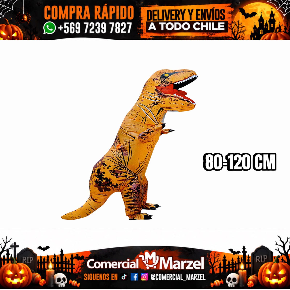 Dino 120-150cm Inflable Niños Halloween