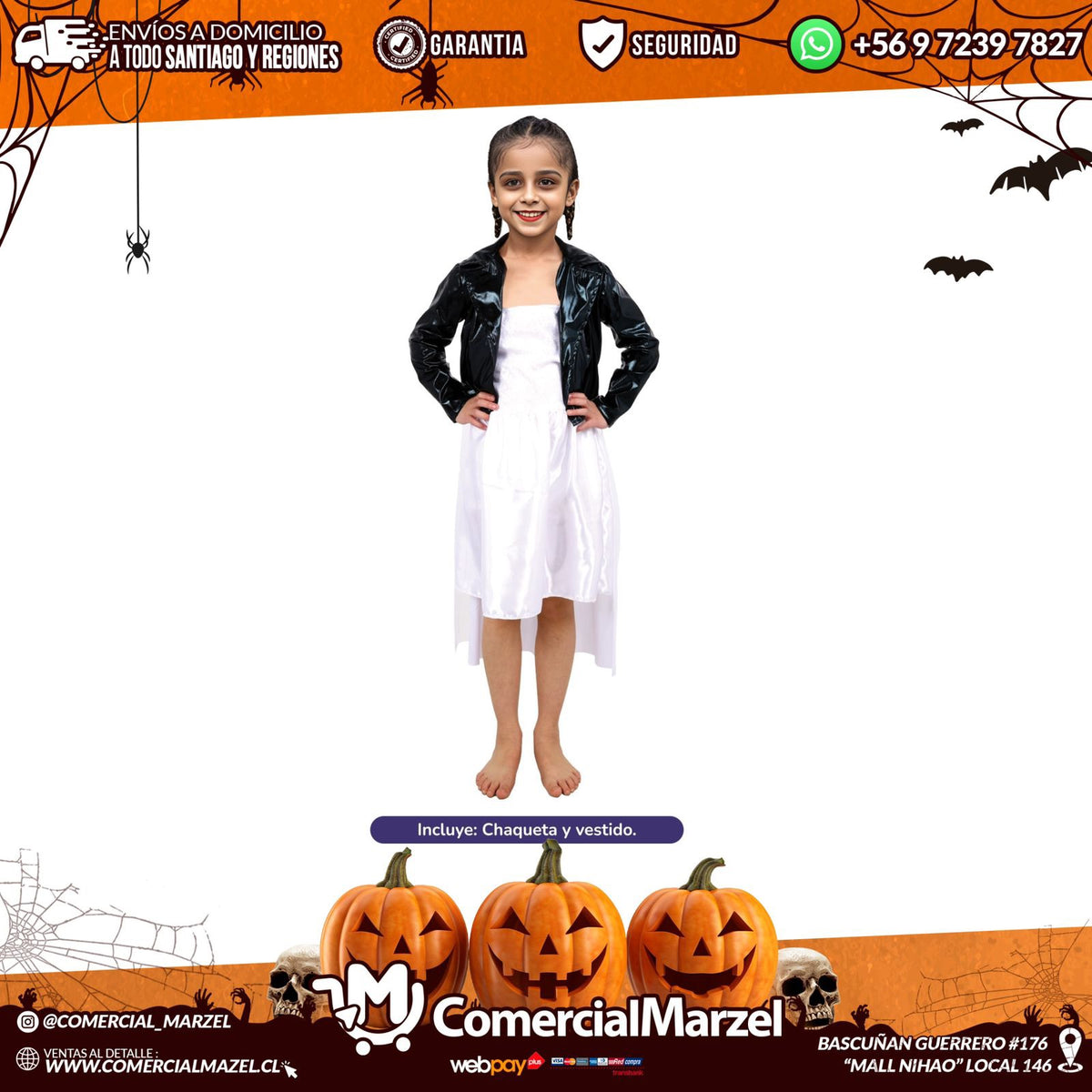 Disfraz Novia Muñeco Diabólico Niñas Halloween