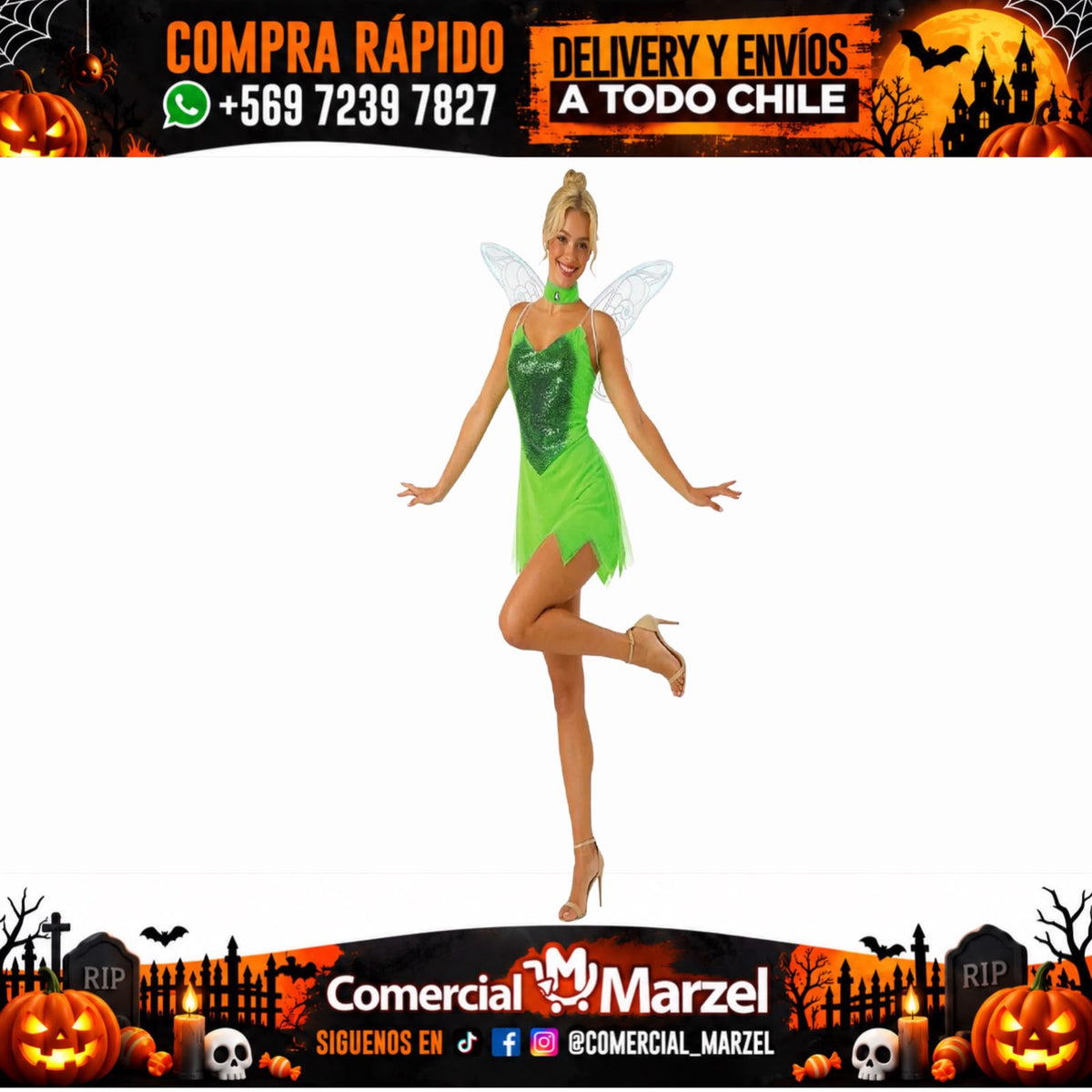 Disfraz Hada Verde Corset Verde Adulto Halloween