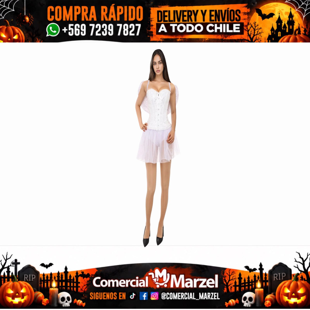 Disfraz Corset Blanco Cisne Adulto Halloween