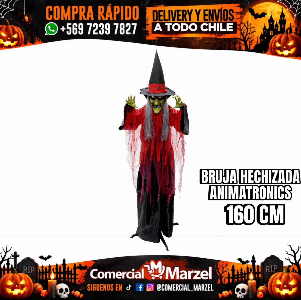 Bruja Hechizada 160cm Halloween