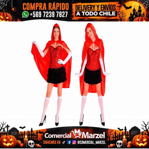 Disfraz Caperucita Corset Rojo Adulto Halloween