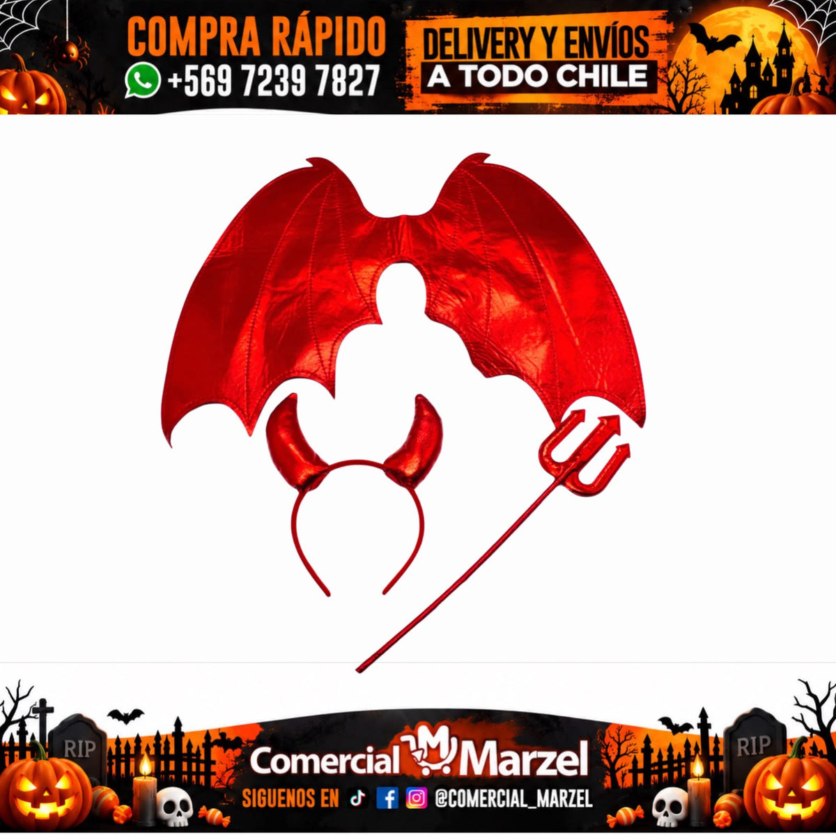 Set Diablito 3 Pcs Halloween