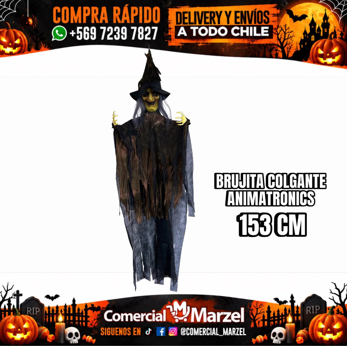 Brujita 153cm Colgante Halloween
