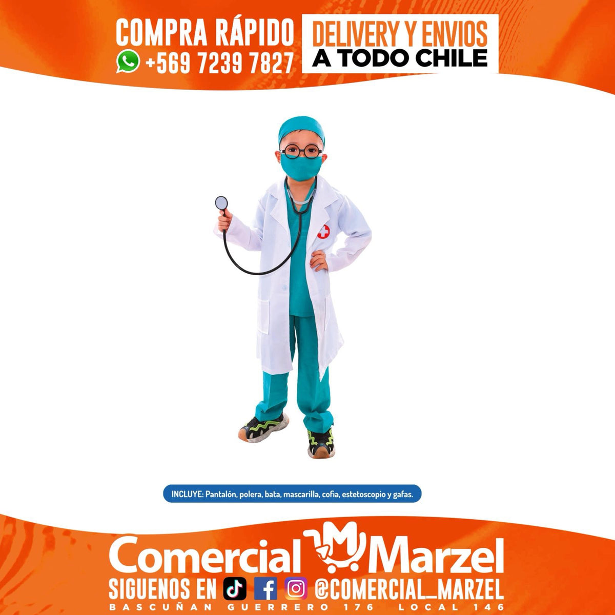 Disfraz Doctor Talla 3-4 Halloween